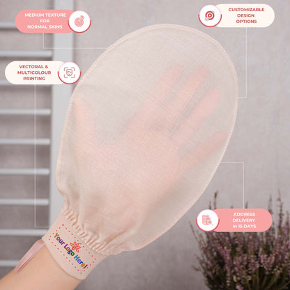 100-1000 Pcs Medium Silk Texture For Normal Skins-Private Label Silk Exfoliating Glove – Premium Spa-Grade Quality-custom logo